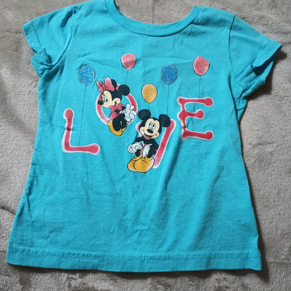 Disney Blue Mickey and Minnie Short Sleeve Tee